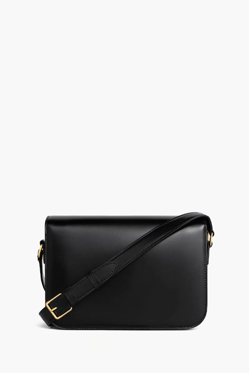 CELINE Medium Triomphe Bag in Black Shiny Calfskin 2