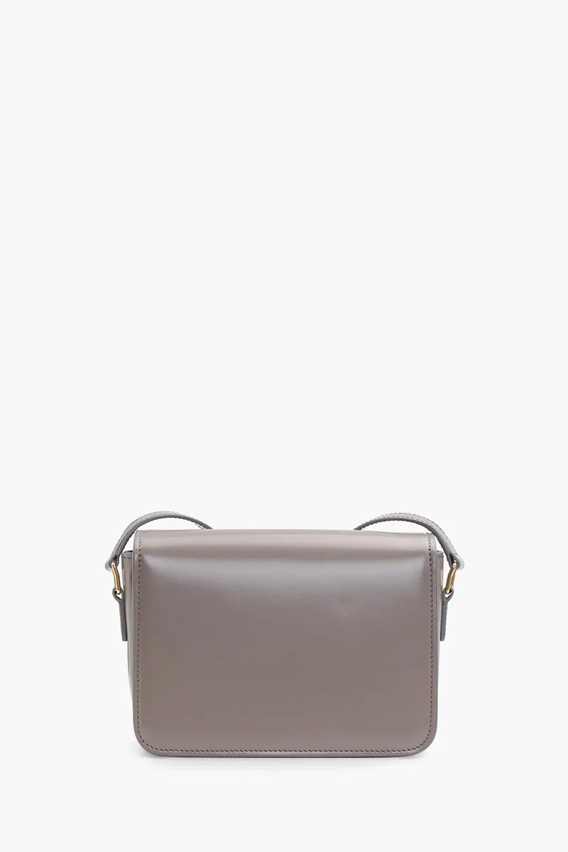 CELINE Teen Triomphe Shoulder Bag in Pebble Shiny Calfskin Leather GHW 1