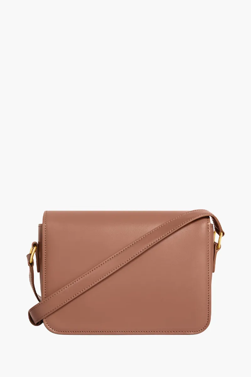 CELINE Teen Triomphe Shoulder Bag in Bronze Shiny Calfskin Leather GHW 2