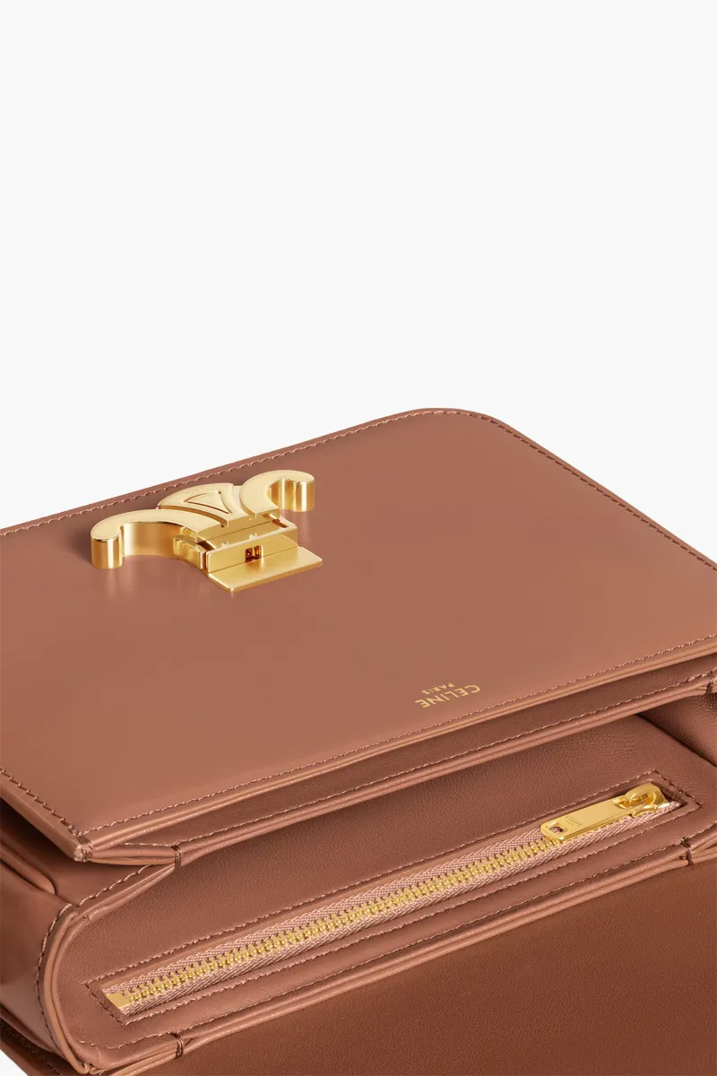 CELINE Teen Triomphe Shoulder Bag in Bronze Shiny Calfskin Leather GHW 3