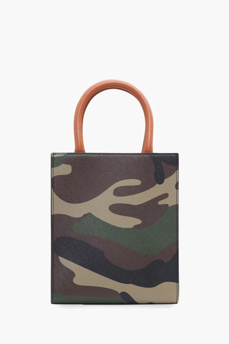 CELINE Mini Vertical Camouflage Cabas in Khaki Multicolor with Celine Print 1