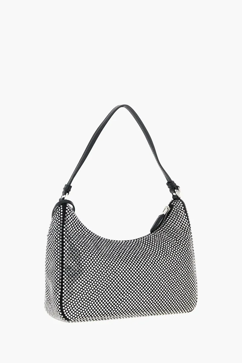 PRADA Mini Re-Edition 2005 Handbag in Crystal Studded Satin 2