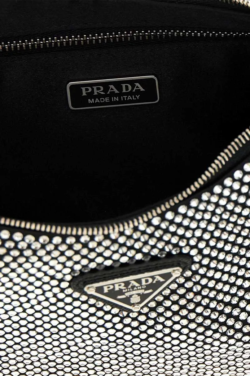 PRADA Mini Re-Edition 2005 Handbag in Crystal Studded Satin 3
