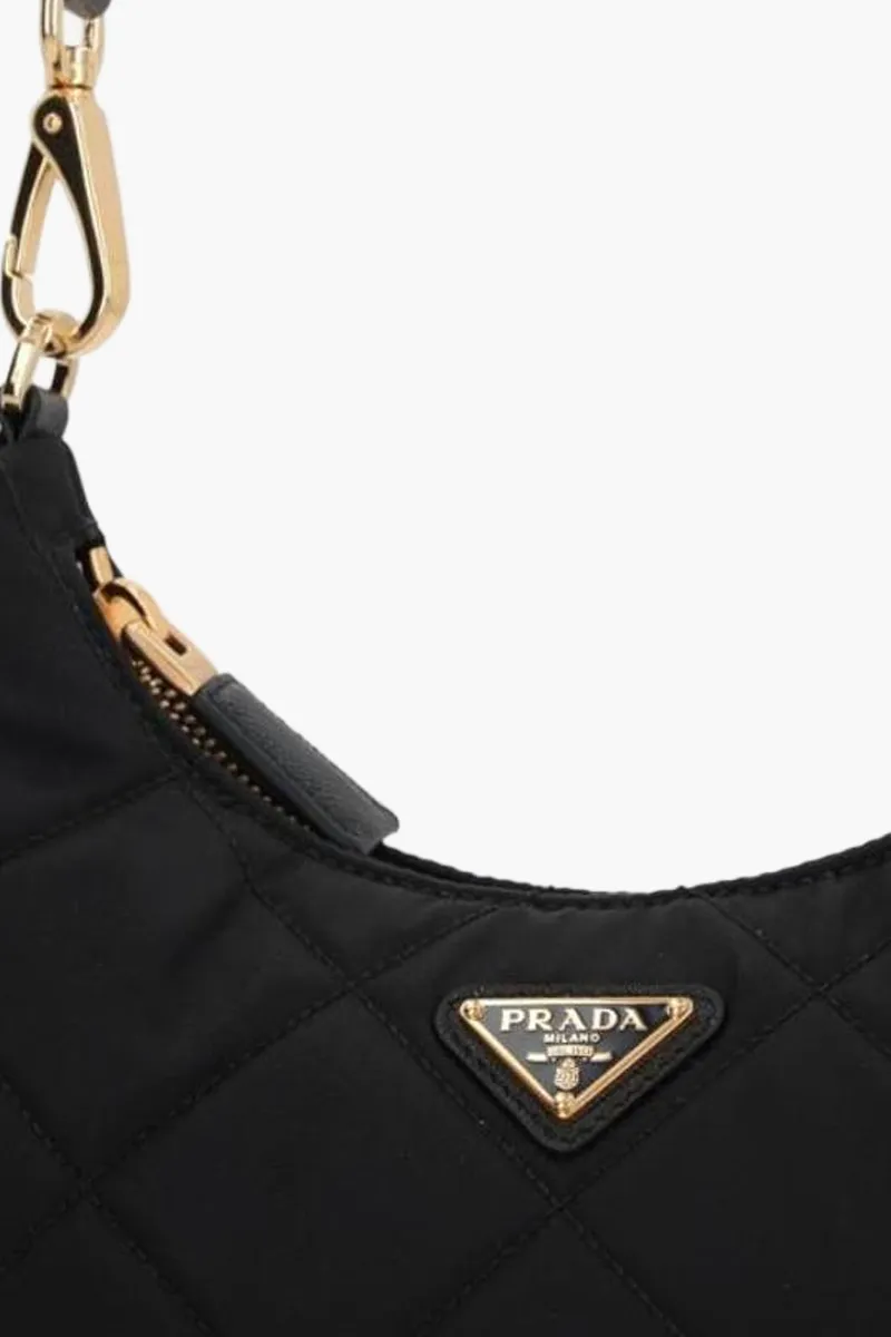 PRADA Mini Re-Edition 1995 Chaîne Lightly Padded Shoulder Bag in Black Re-Nylon 2
