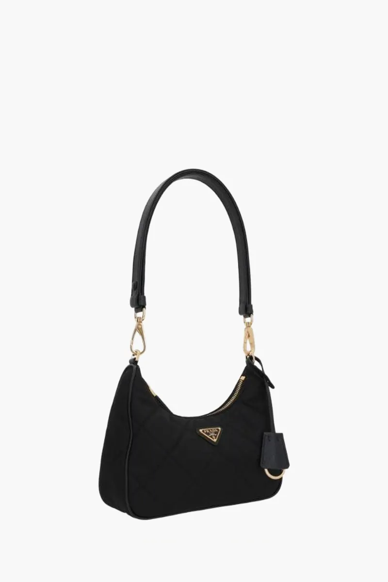 PRADA Mini Re-Edition 1995 Chaîne Lightly Padded Shoulder Bag in Black Re-Nylon 3