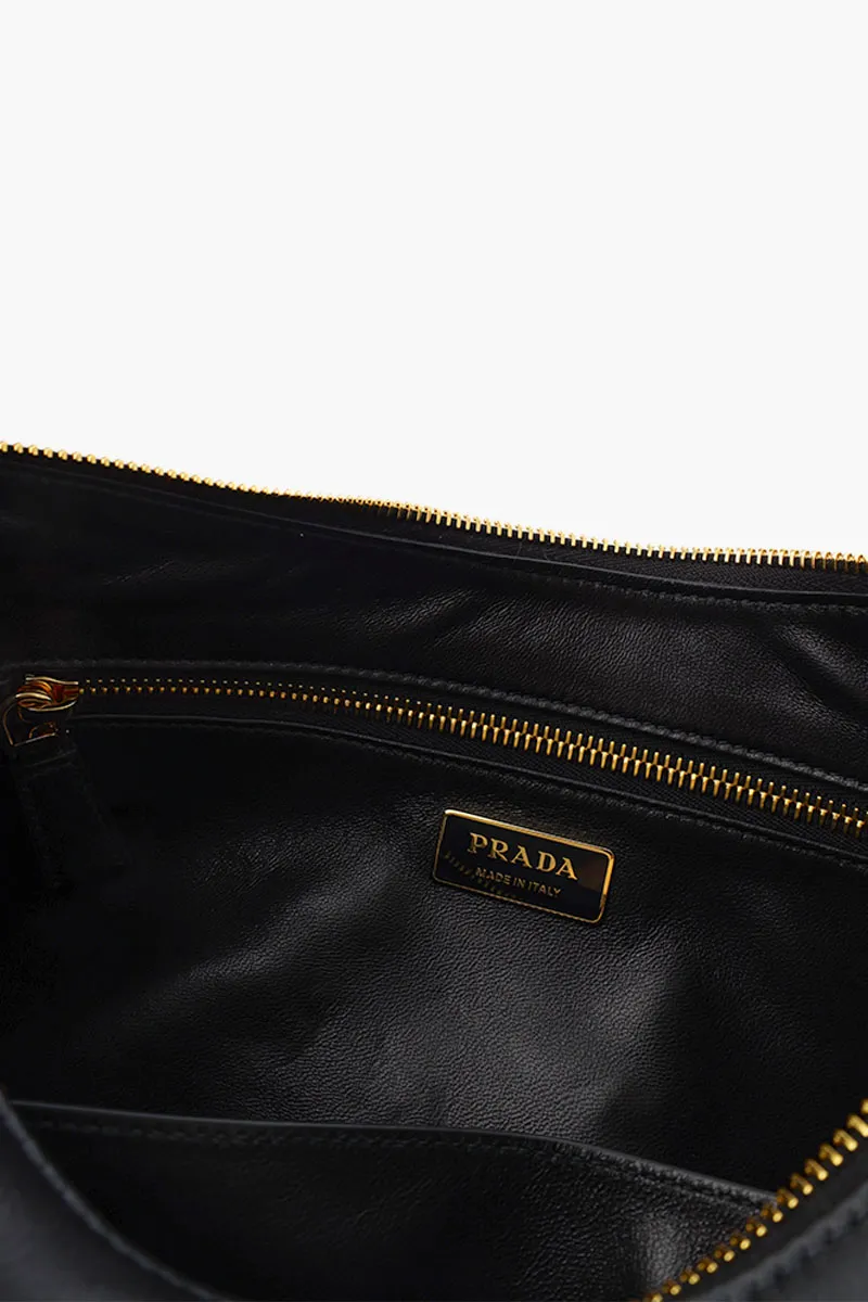 PRADA Medium Aimée Shoulder Bag in Black Grained Calfskin 4