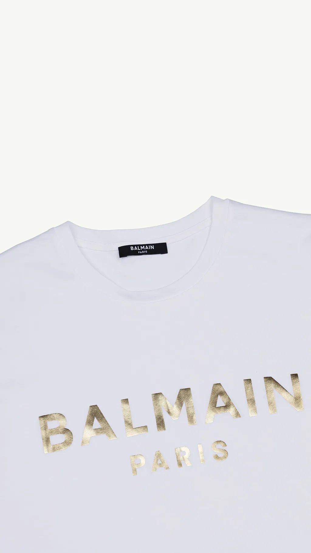 BALMAIN Women Balmain Paris Metallic Logo T-Shirt in White/Gold 2
