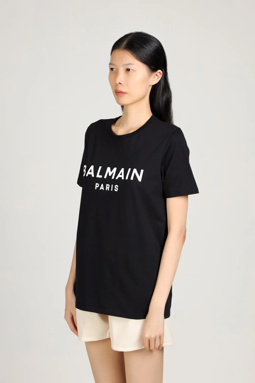 BALMAIN Women Balmain Paris Logo Casual Cut T-Shirt in Black/White 3