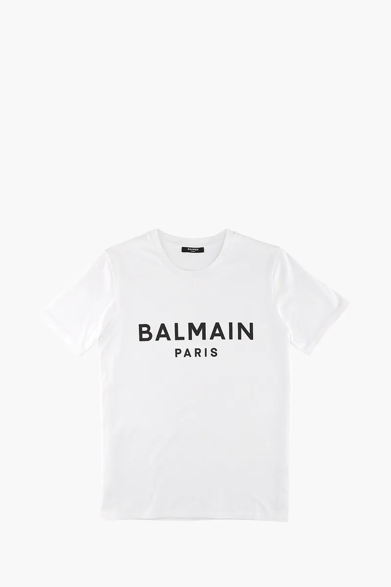 BALMAIN Women Balmain Paris Logo Casual Cut T-Shirt in White/Black 0