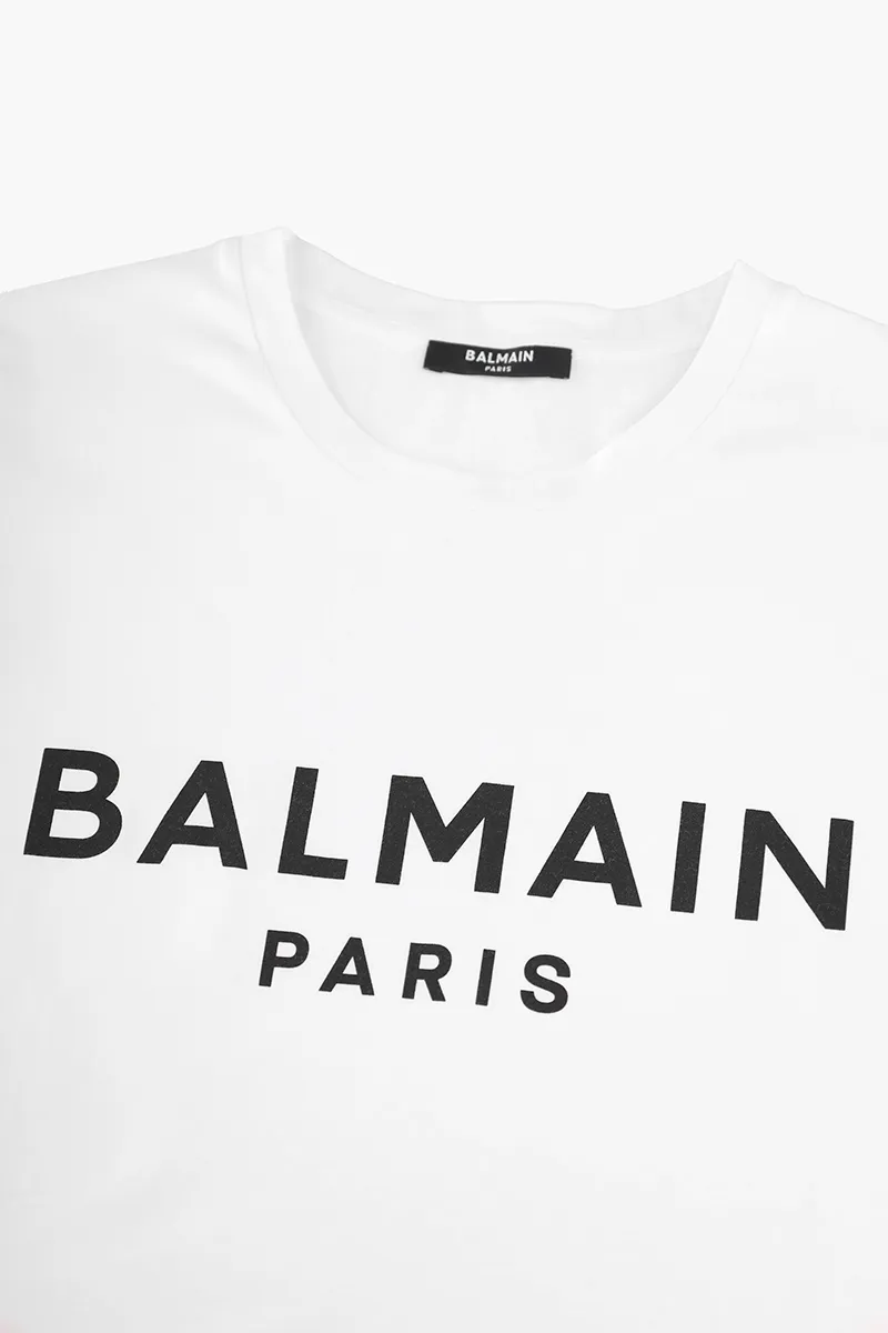 BALMAIN Women Balmain Paris Logo Casual Cut T-Shirt in White/Black 2