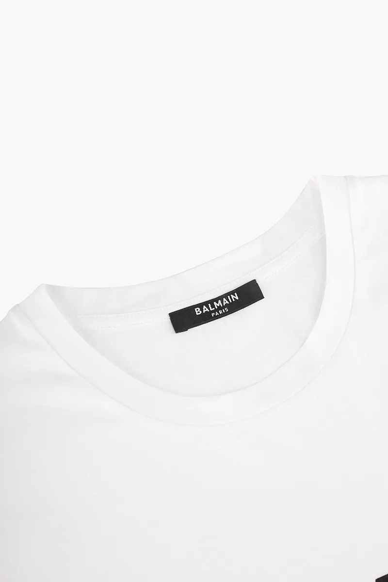 BALMAIN Women Balmain Paris Logo Casual Cut T-Shirt in White/Black 3