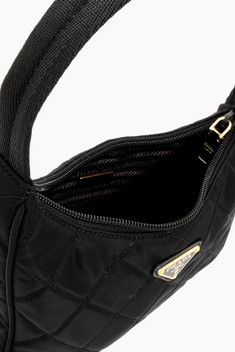 PRADA Contenitore Maniglia Tessuto Shoulder bag in Black Nylon 3