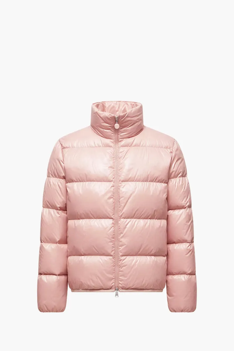 MONCLER Abbadia Short Down Jacket in Pink Nylon 0