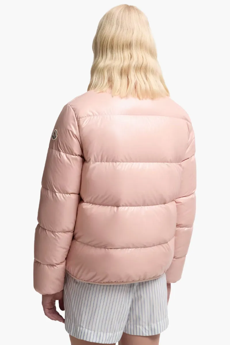 MONCLER Abbadia Short Down Jacket in Pink Nylon 2