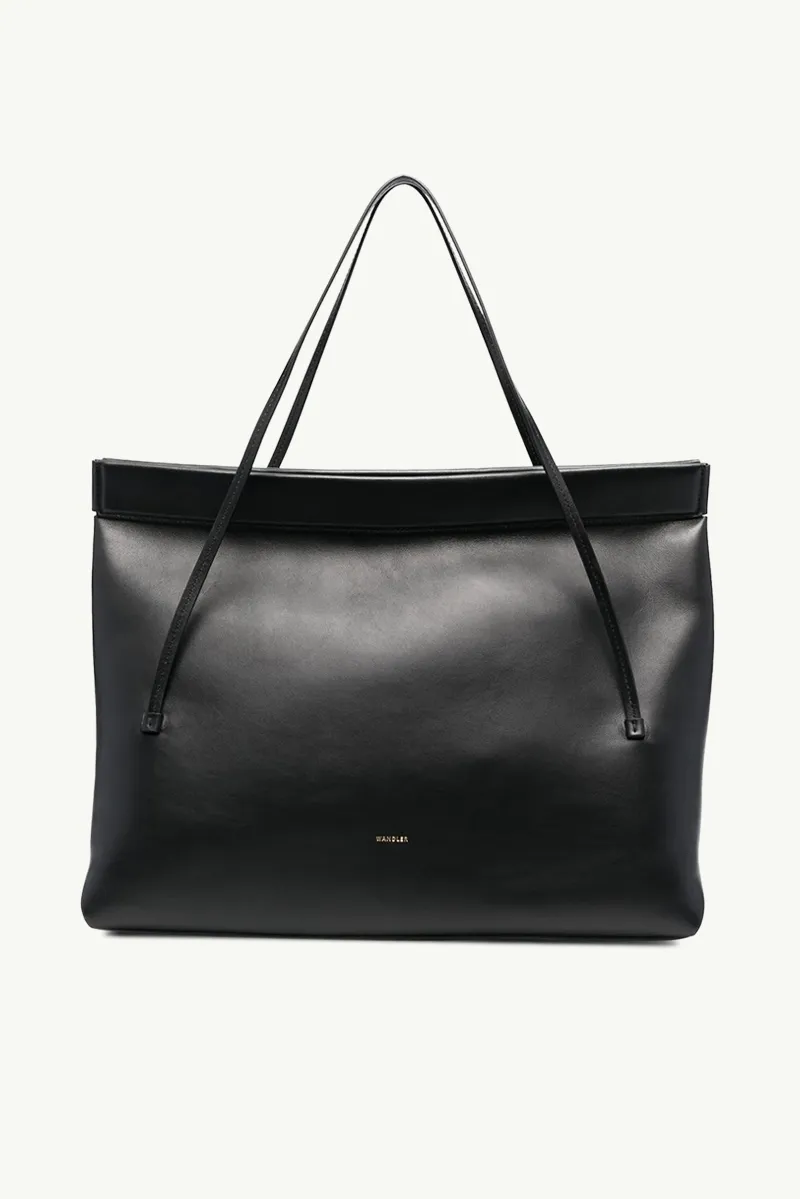 WANDLER Big Joanna Shoulder Bag in Black Soft Calf Leather 0