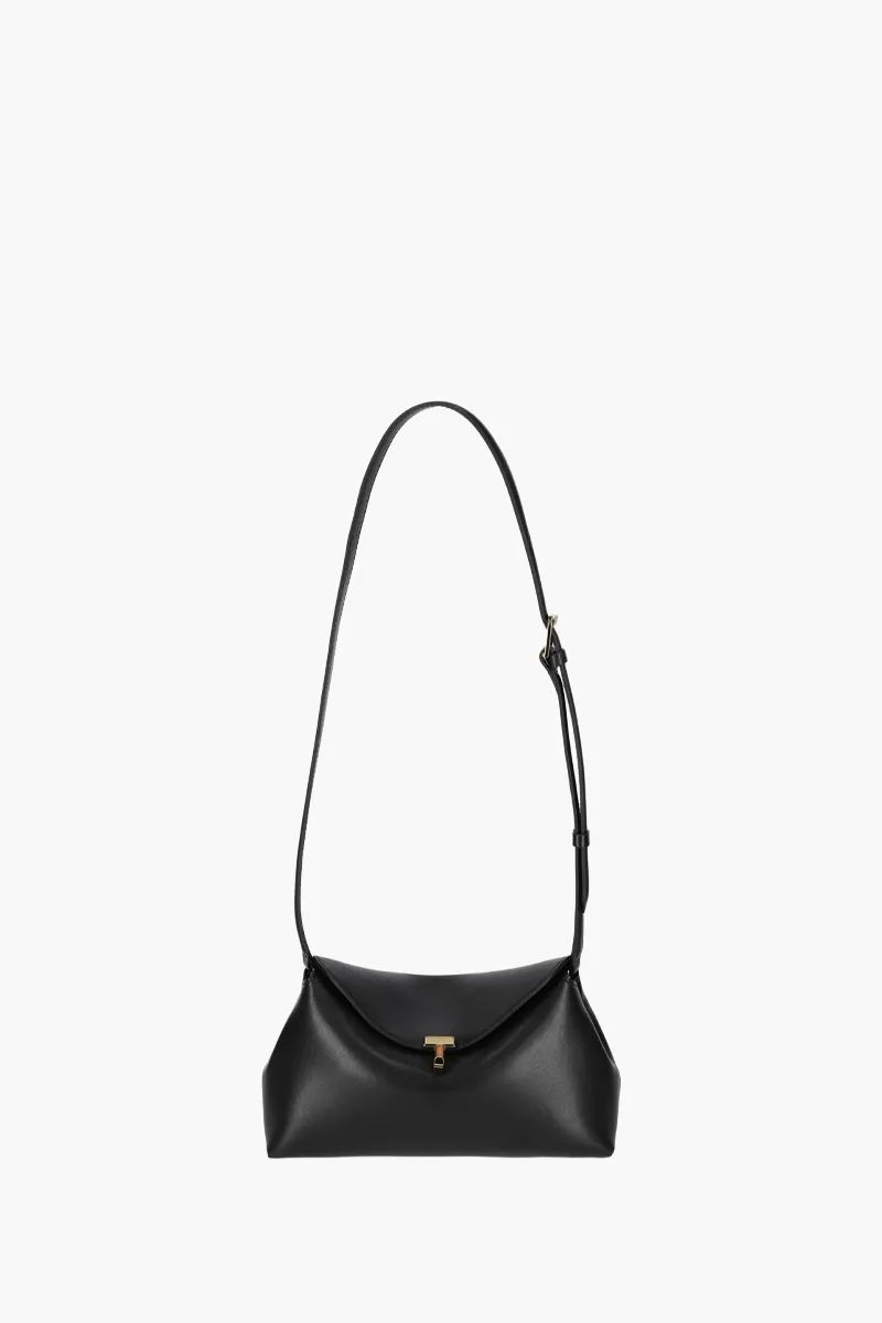 TOTEME T-Lock Cluch in Black GHW Leather with Shoulder Strap 0
