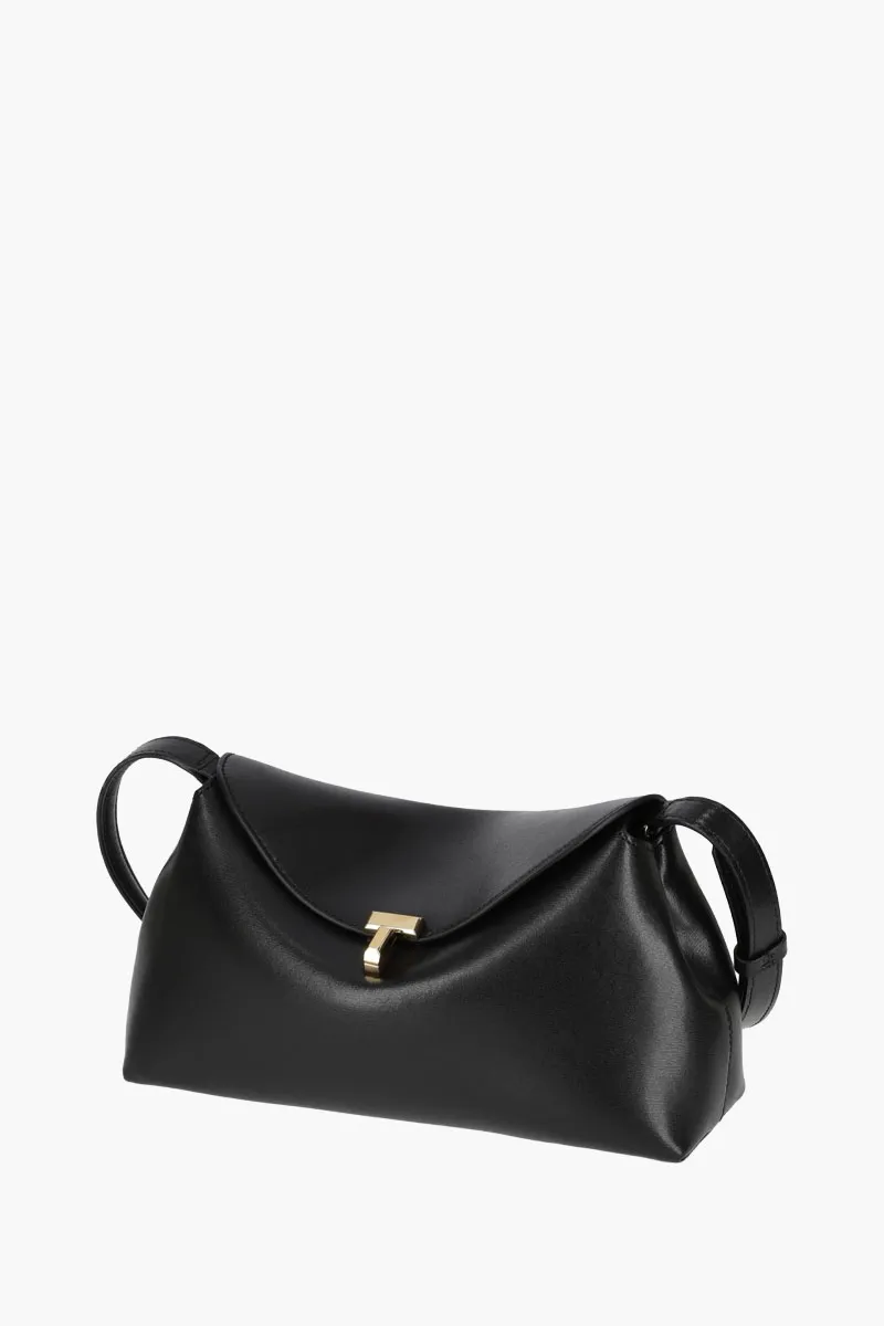 TOTEME T-Lock Cluch in Black GHW Leather with Shoulder Strap 1