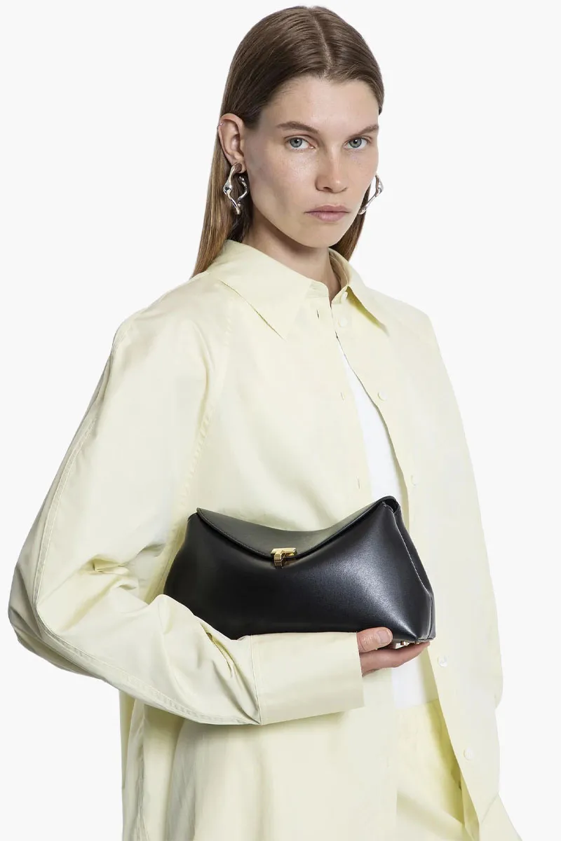 TOTEME T-Lock Cluch in Black GHW Leather with Shoulder Strap 3