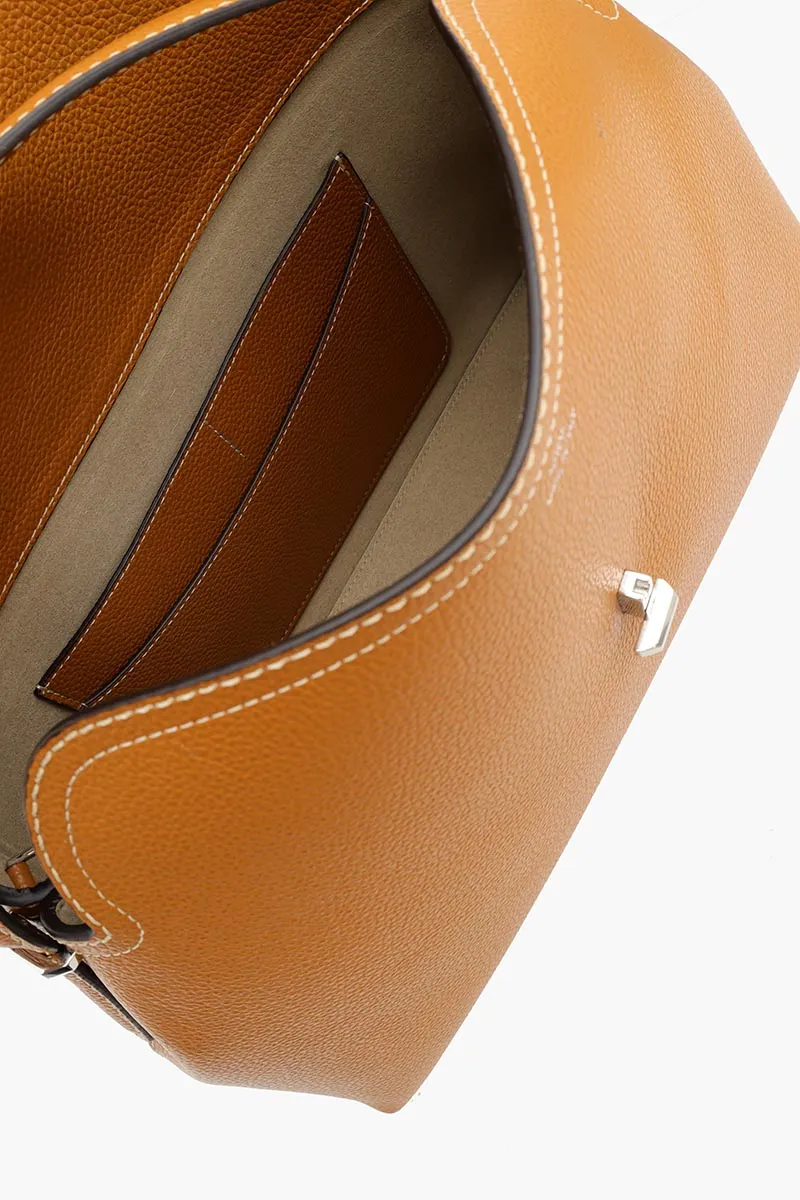 TOTEME T-Lock Top Handle Bag in Tan Grain Cow Leather SHW 3