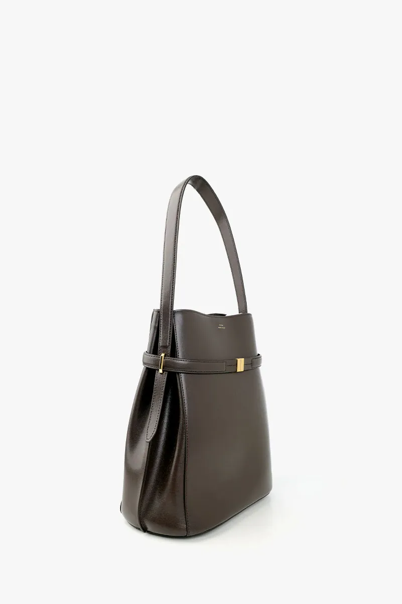 TOTEME Belted Bucket Shoulder Bag in Bark Leather GHW 1