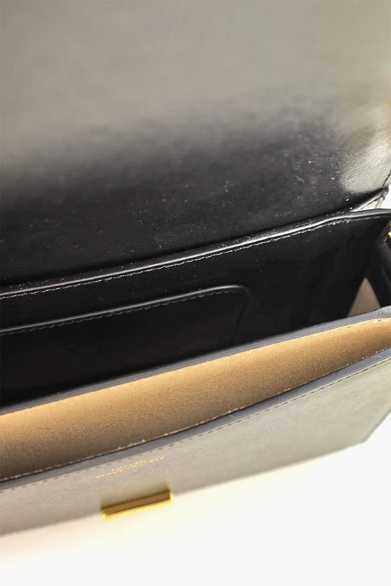 TOTEME Mini T-Flap Handbag in Black Leather GHW with Detachable Strap 4