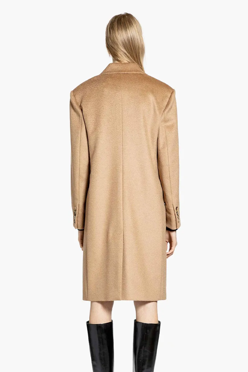 MAX MARA Women Cosa Double-Breasted Short Coat in Camel Wool Alpaca 2