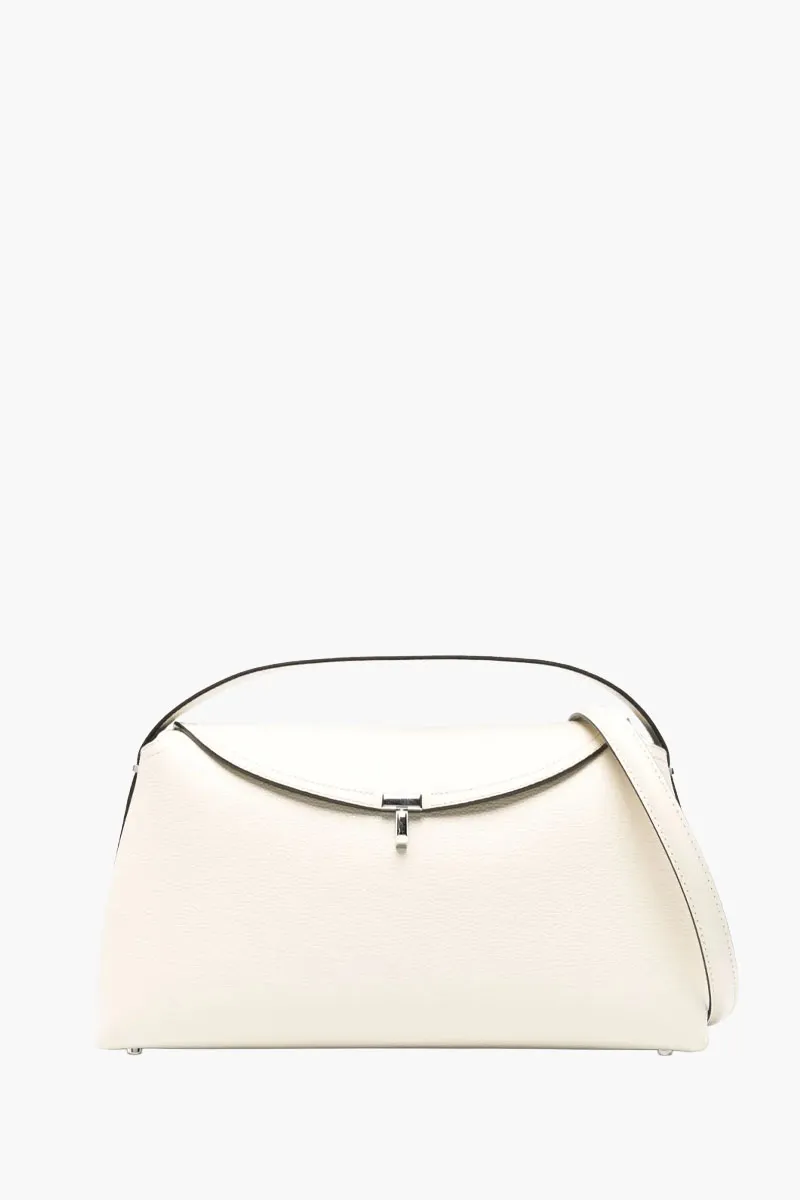 TOTEME T-Lock Top Handle Bag in White Milk SHW Naplak Leather 0
