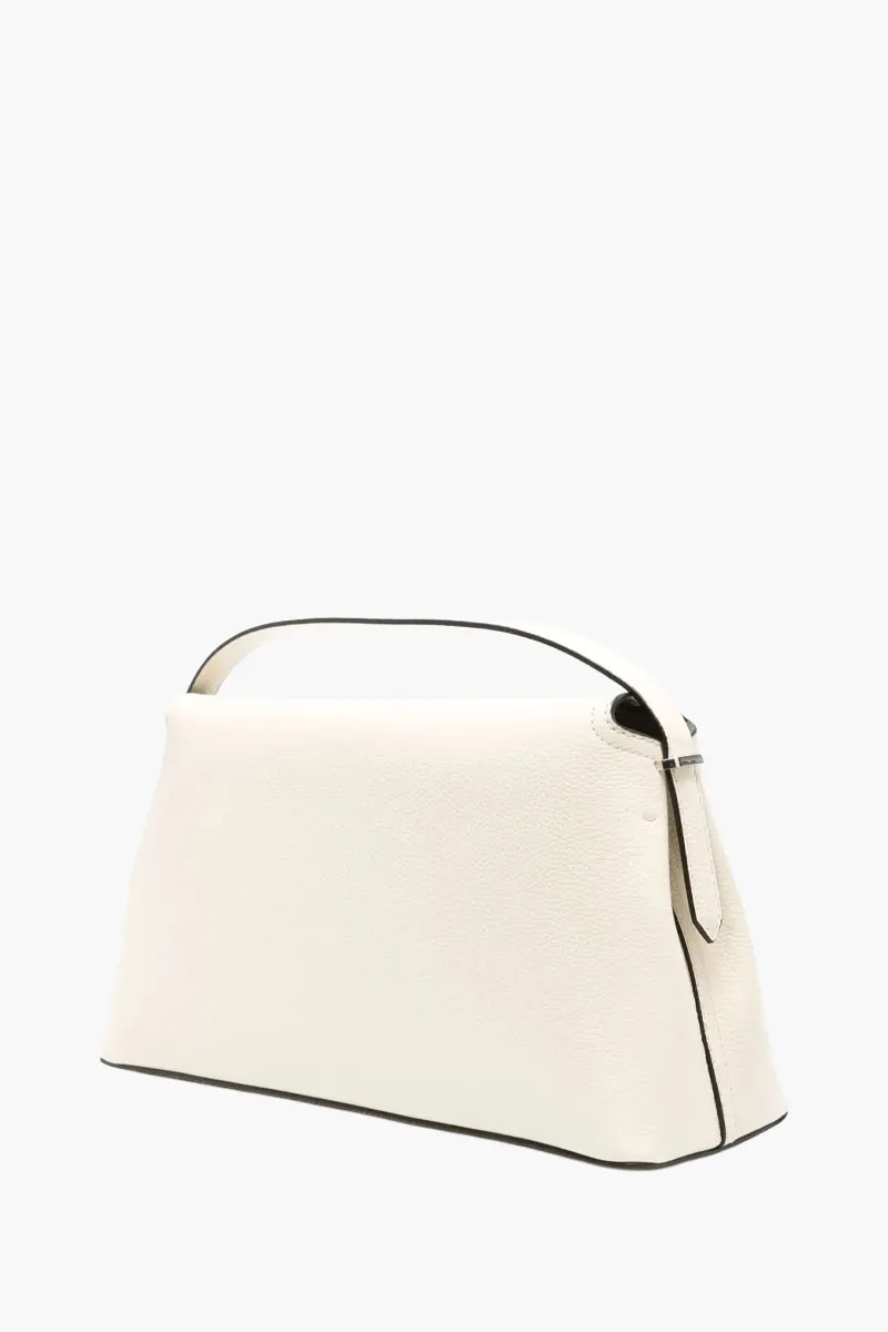 TOTEME T-Lock Top Handle Bag in White Milk SHW Naplak Leather 1