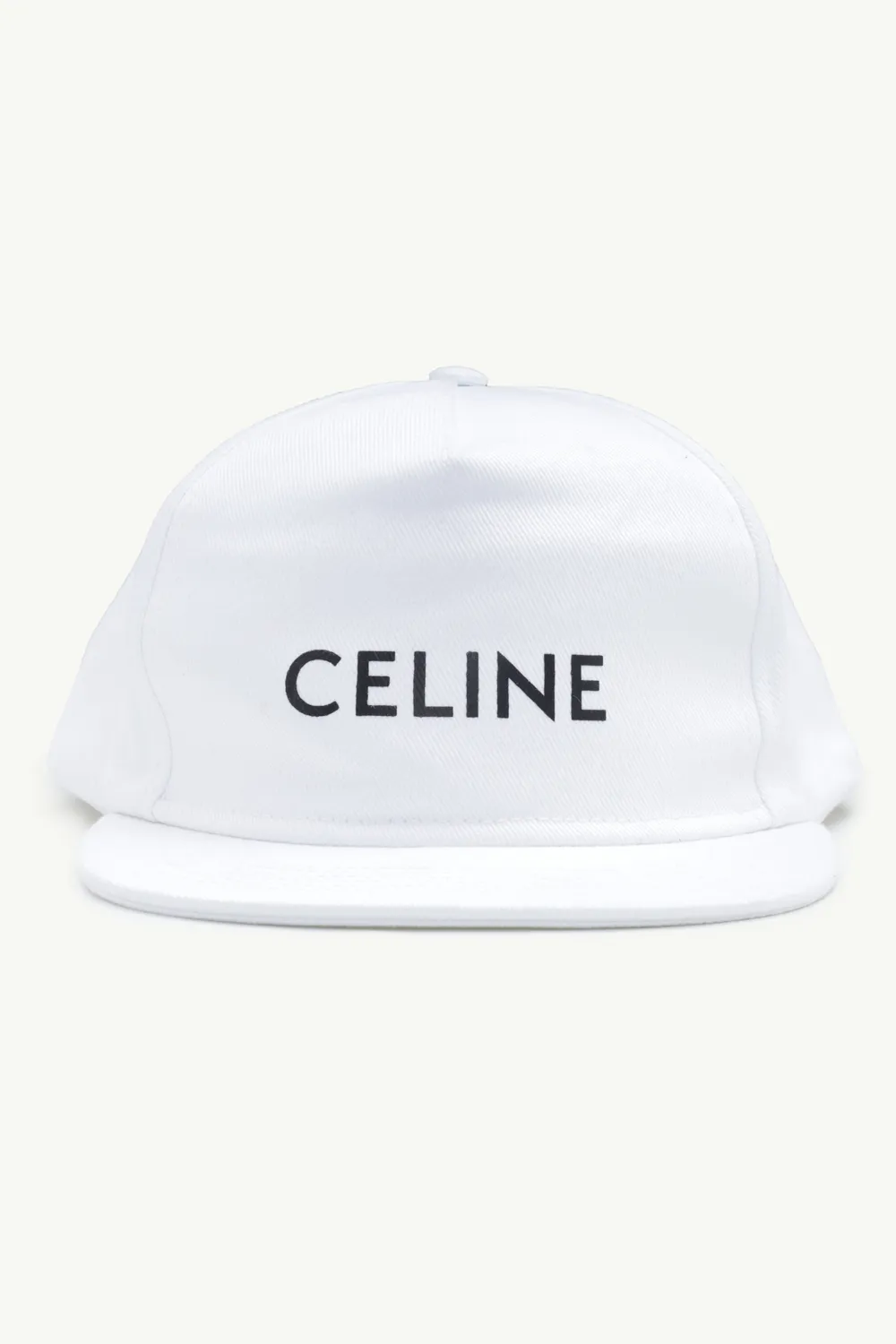 CELINE Men Logo Snapback Cap in White Cotton 0