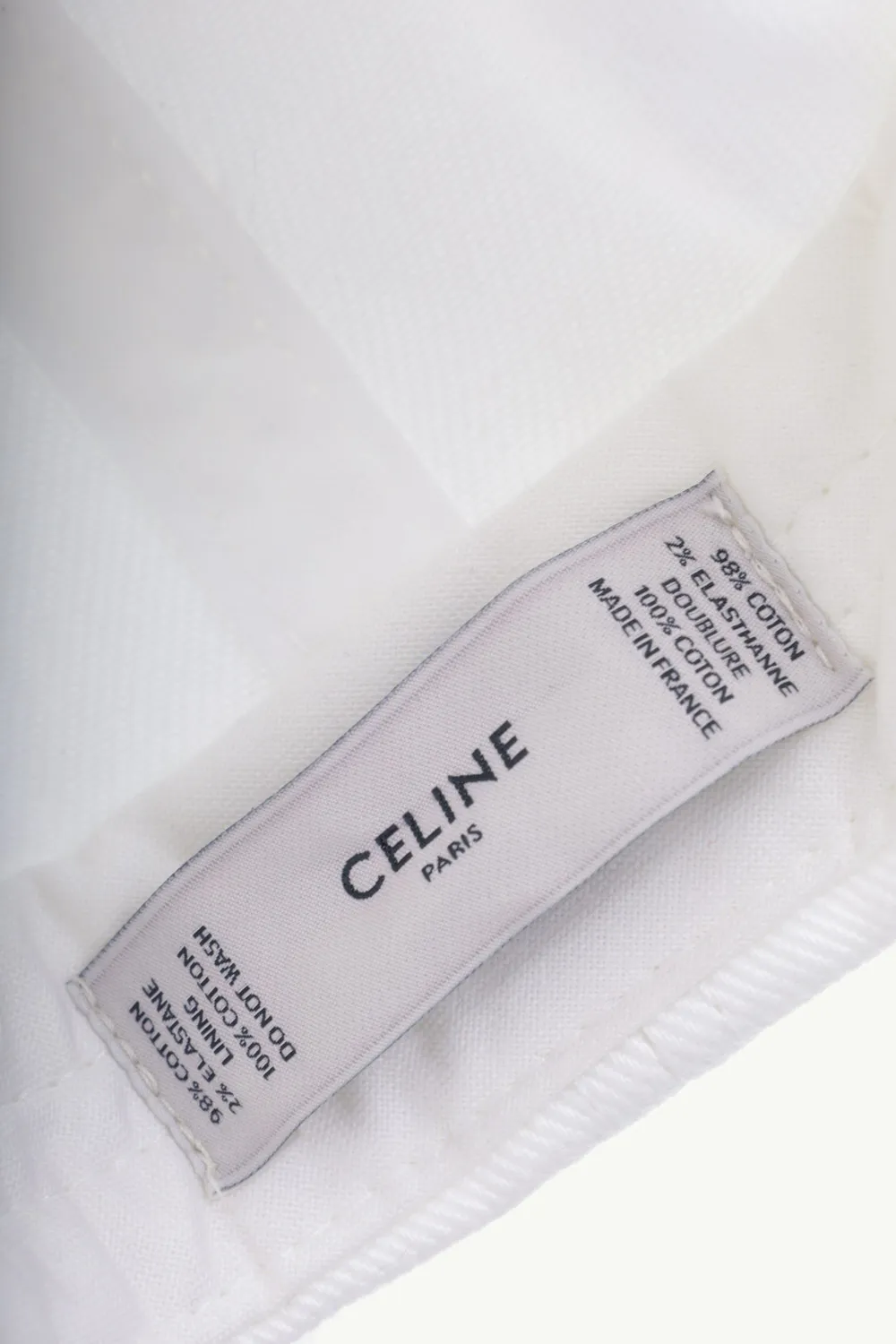 CELINE Men Logo Snapback Cap in White Cotton 4