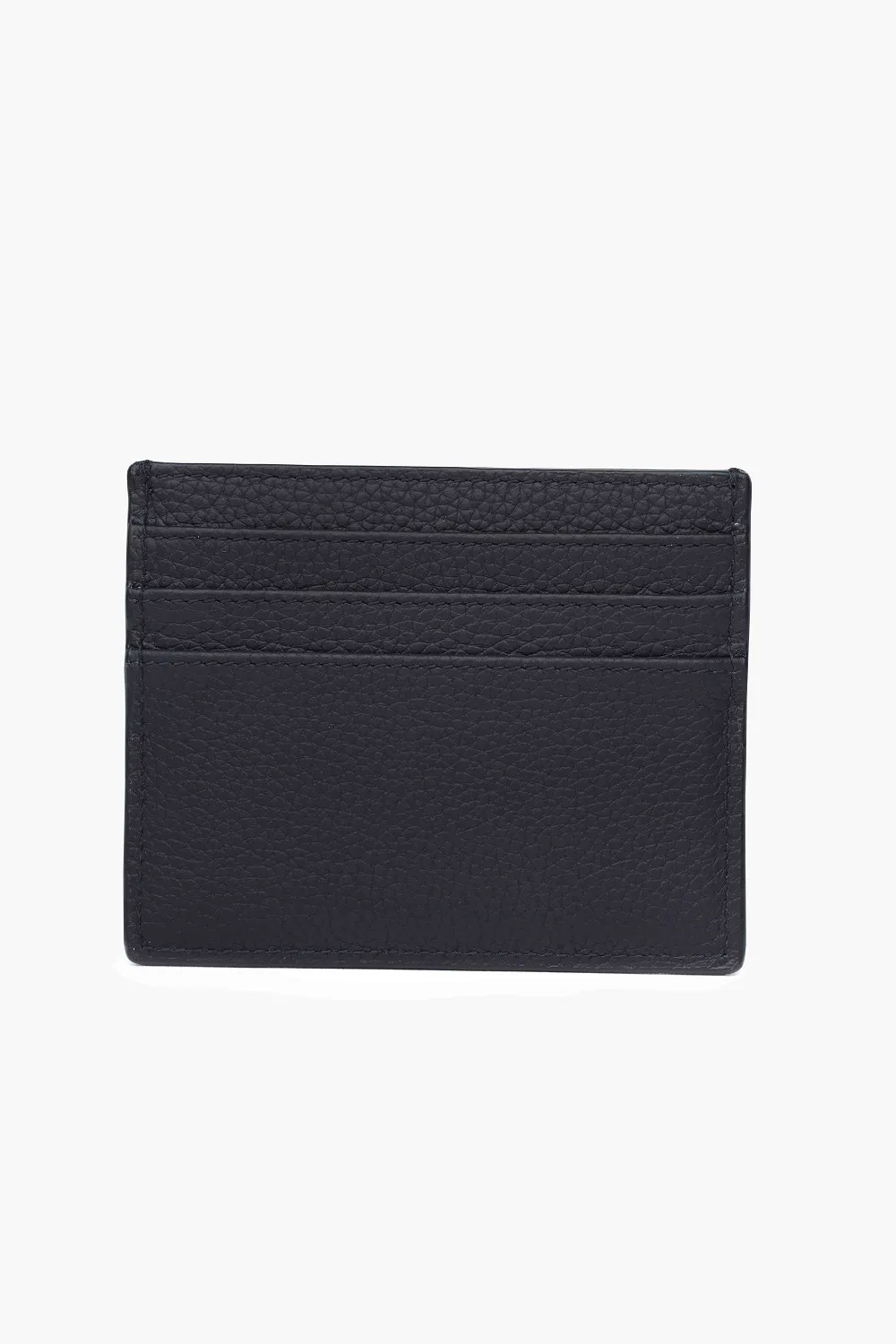 CHRISTIAN DIOR 'CD Icon' Signature Card Holder in Black Grained Leather with 6 Card Slots 1