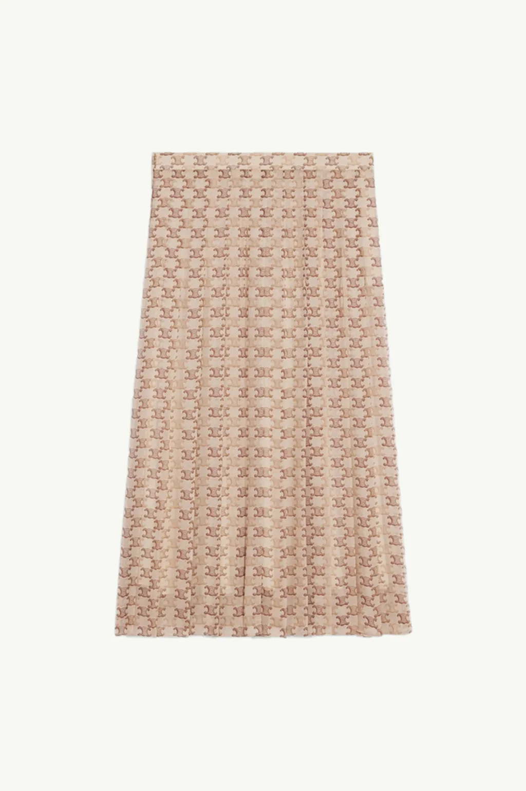 CELINE Women Pajama Skirt in Beige/Camel/Marron Silk Georgette 1
