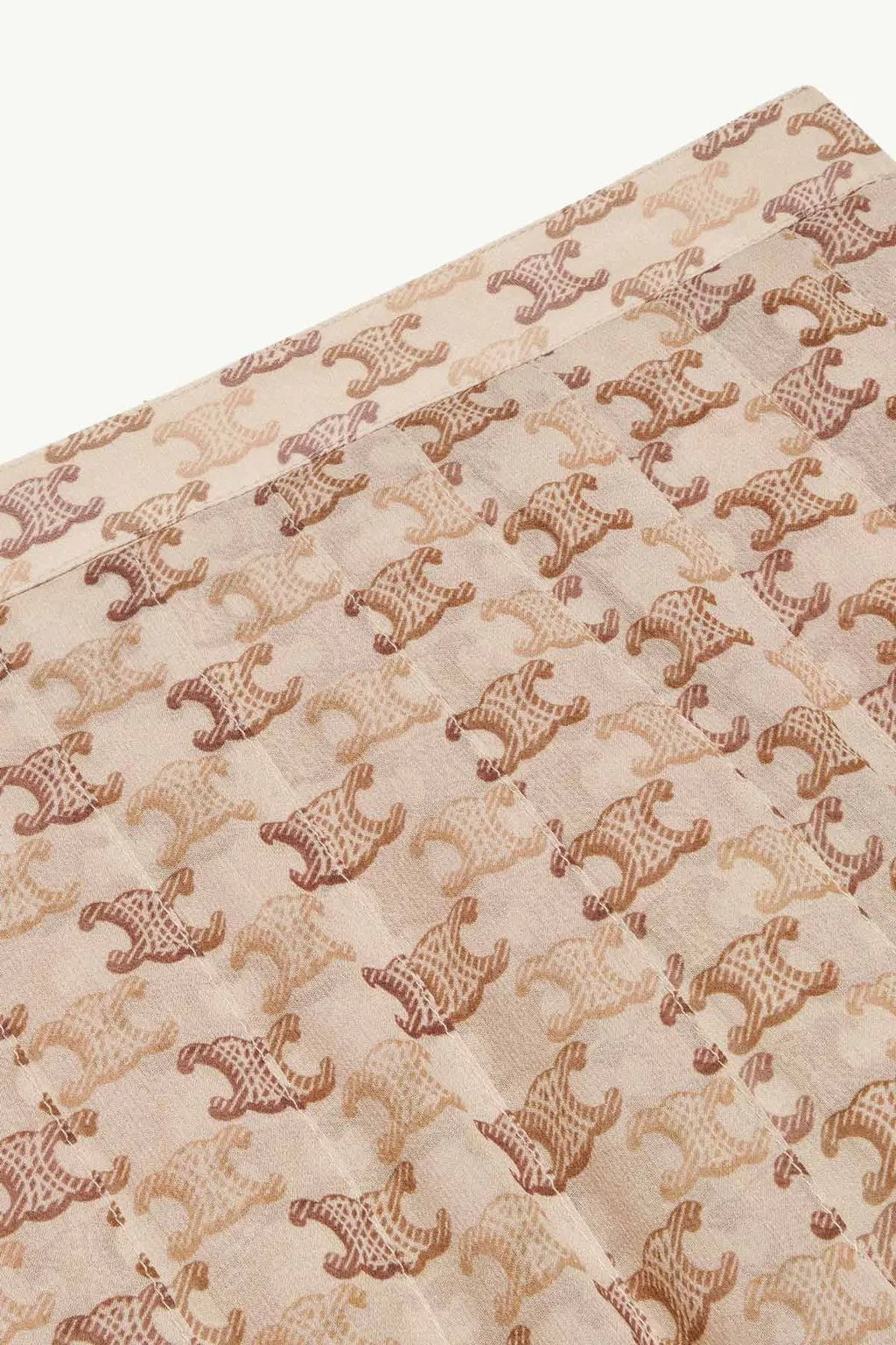 CELINE Women Pajama Skirt in Beige/Camel/Marron Silk Georgette 2