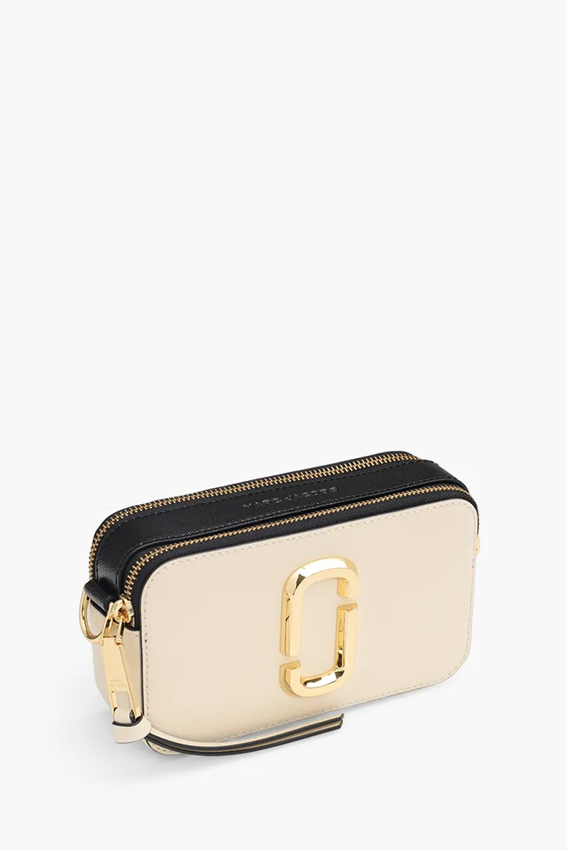 MARC JACOBS Small The Snapshot Camera Bag in Cloud White Multi with Logo Webbing Straps 2