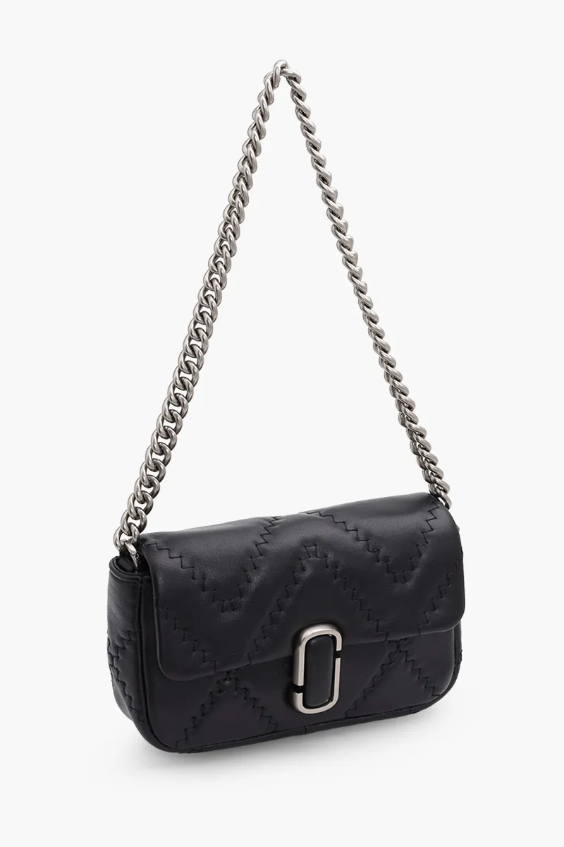 MARC JACOBS Mini The J Marc Shoulder Bag in Black SHW Quilted Leather 2