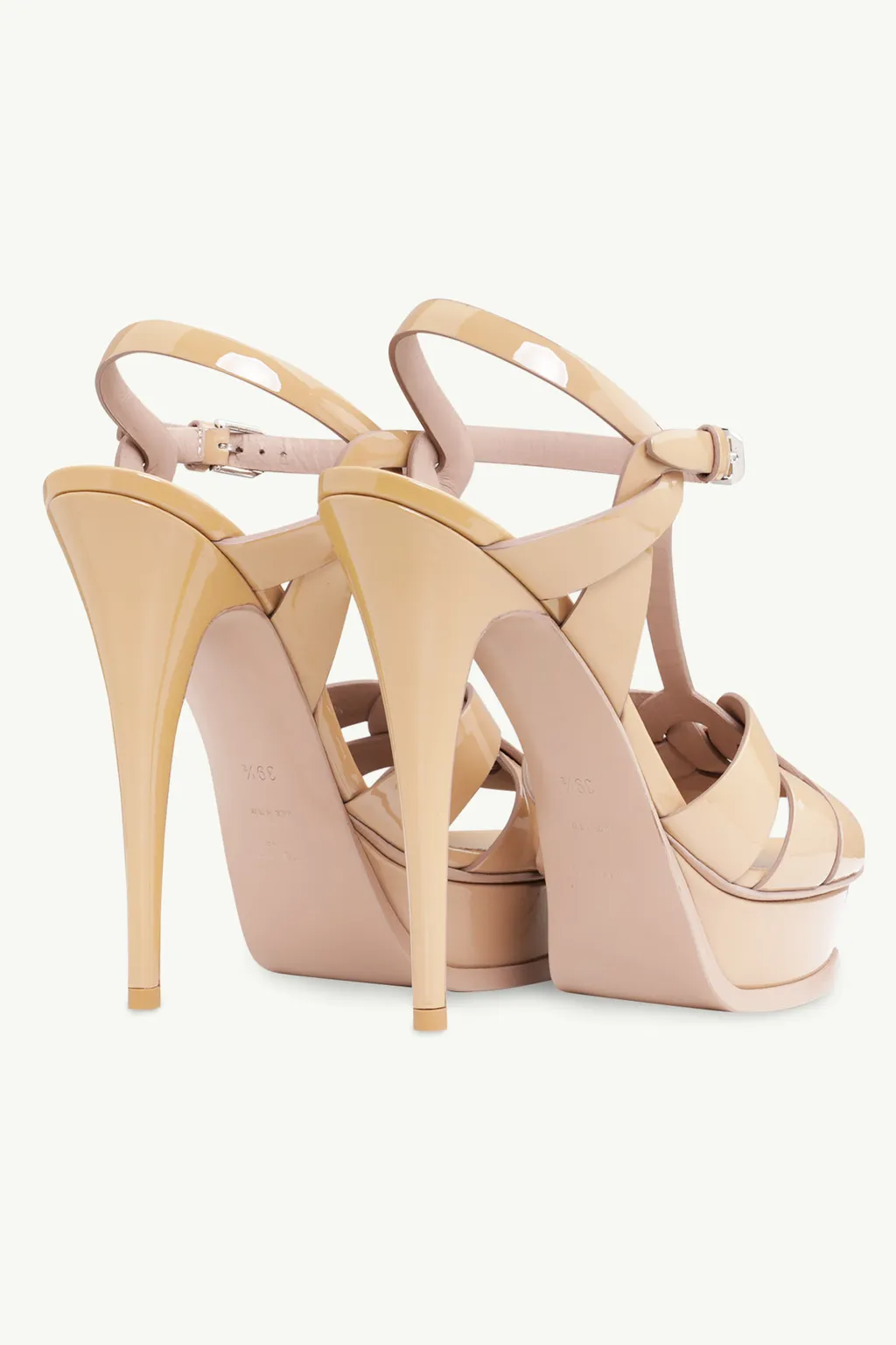 SAINT LAURENT Tribute 14cm in Nude Poudre Patent 2