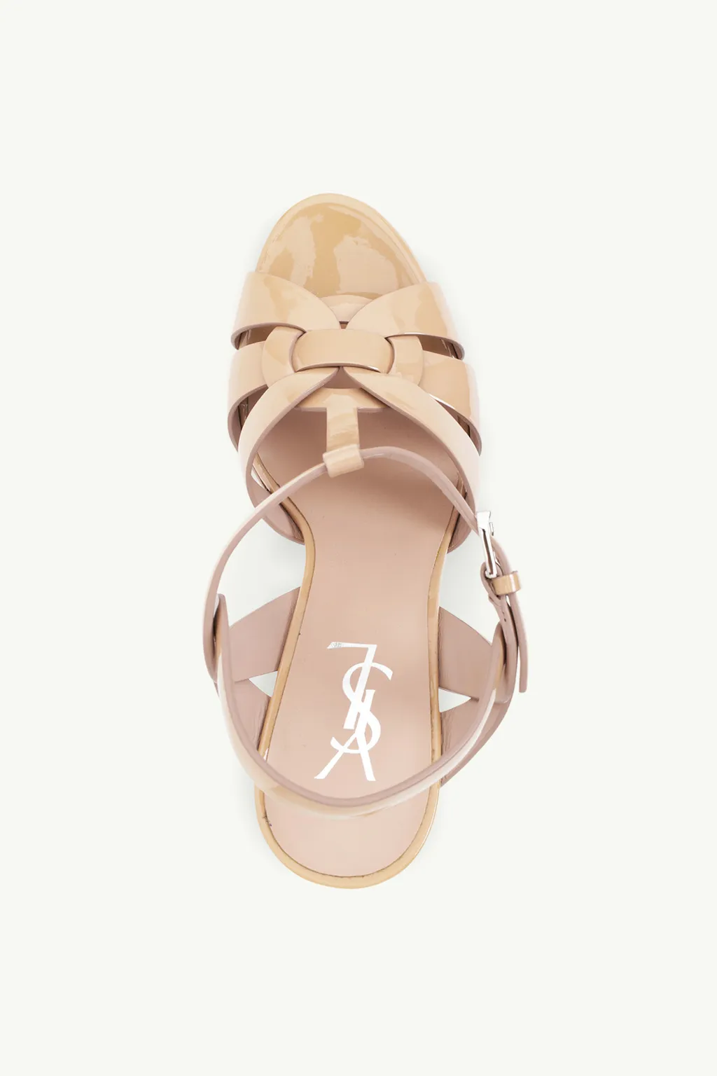 SAINT LAURENT Tribute 14cm in Nude Poudre Patent 3