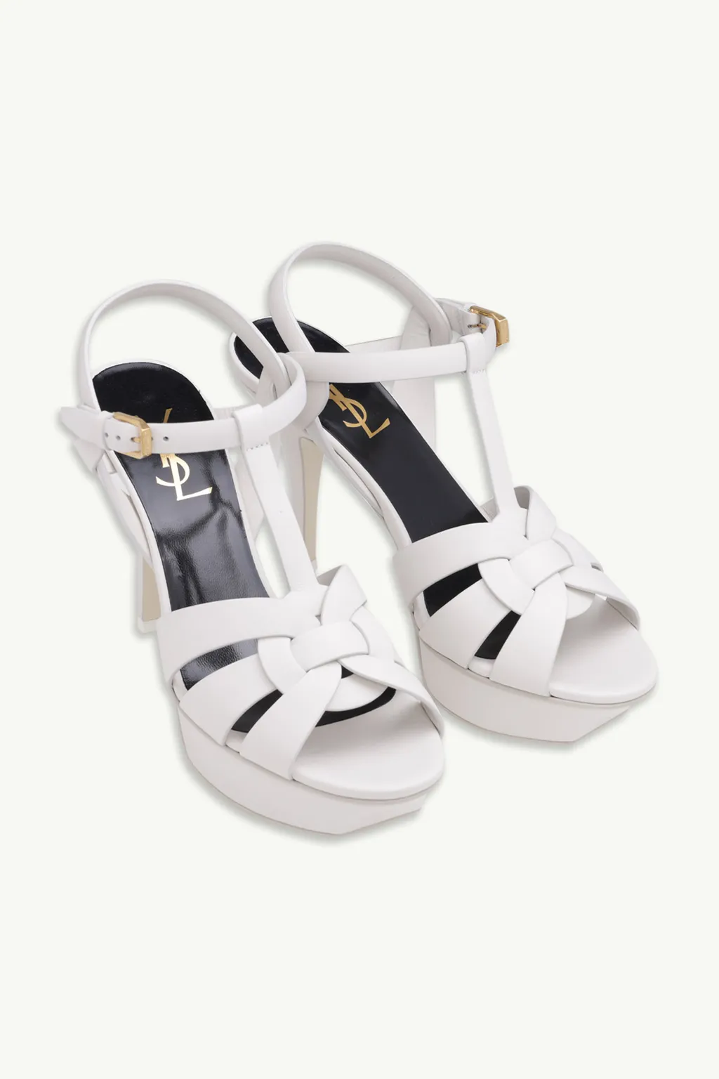 SAINT LAURENT Tribute 10cm in White Calf 1