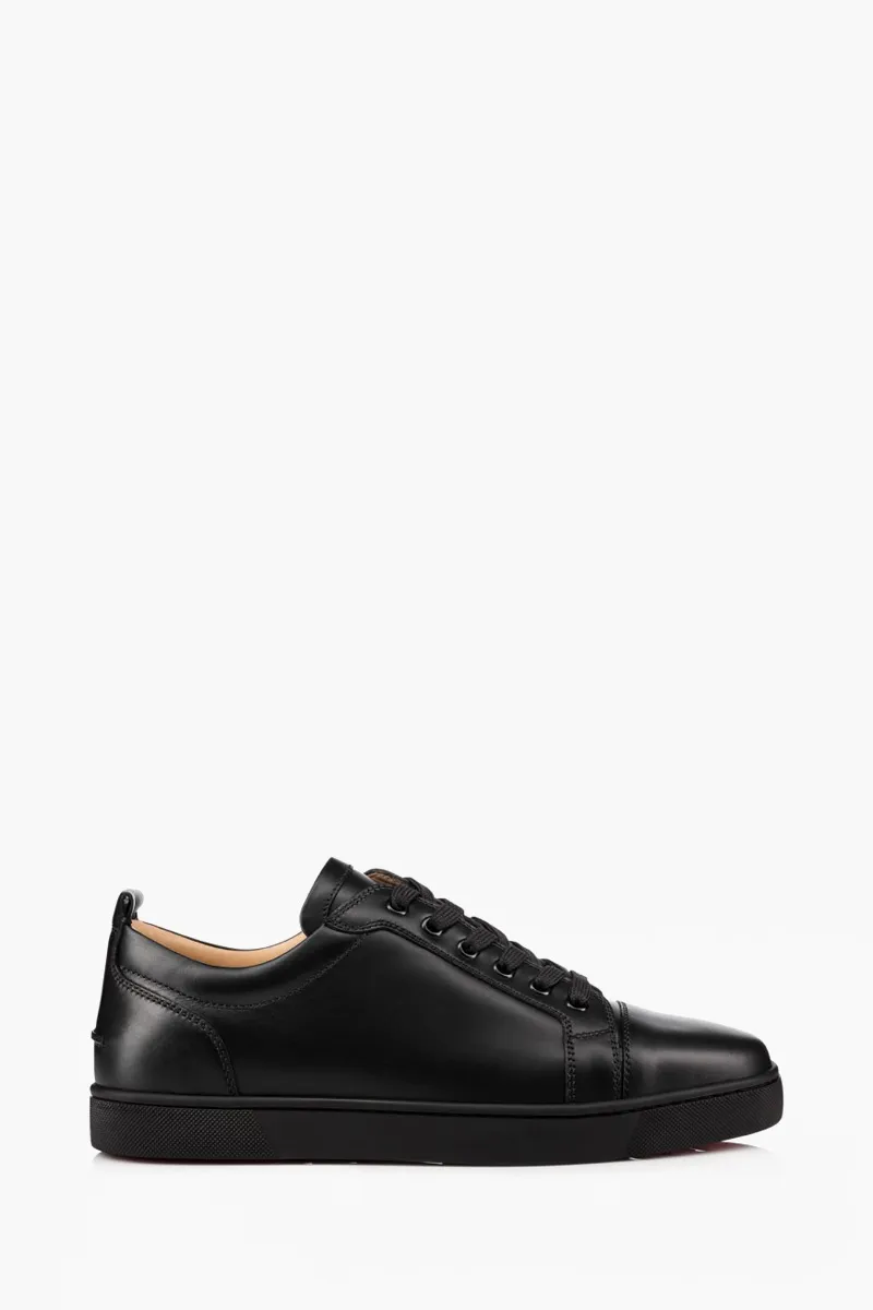 CHRISTIAN LOUBOUTIN Men Louis Junior Sneakers in Black Calfskin 0