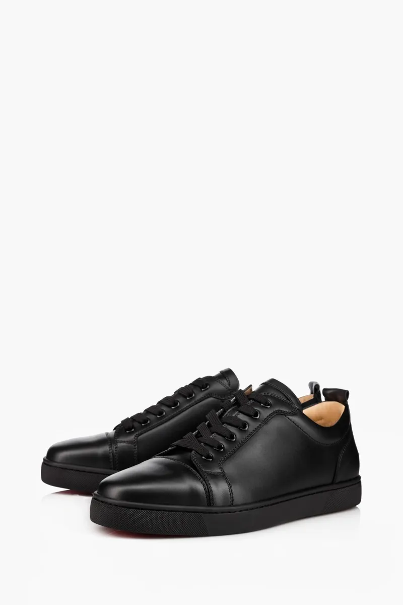 CHRISTIAN LOUBOUTIN Men Louis Junior Sneakers in Black Calfskin 1