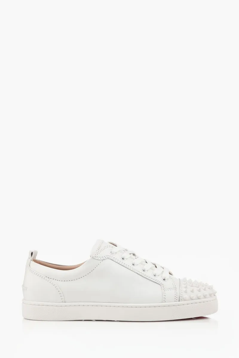 CHRISTIAN LOUBOUTIN Men Louis Junior Spikes Sneakers in White Calf Leather 0