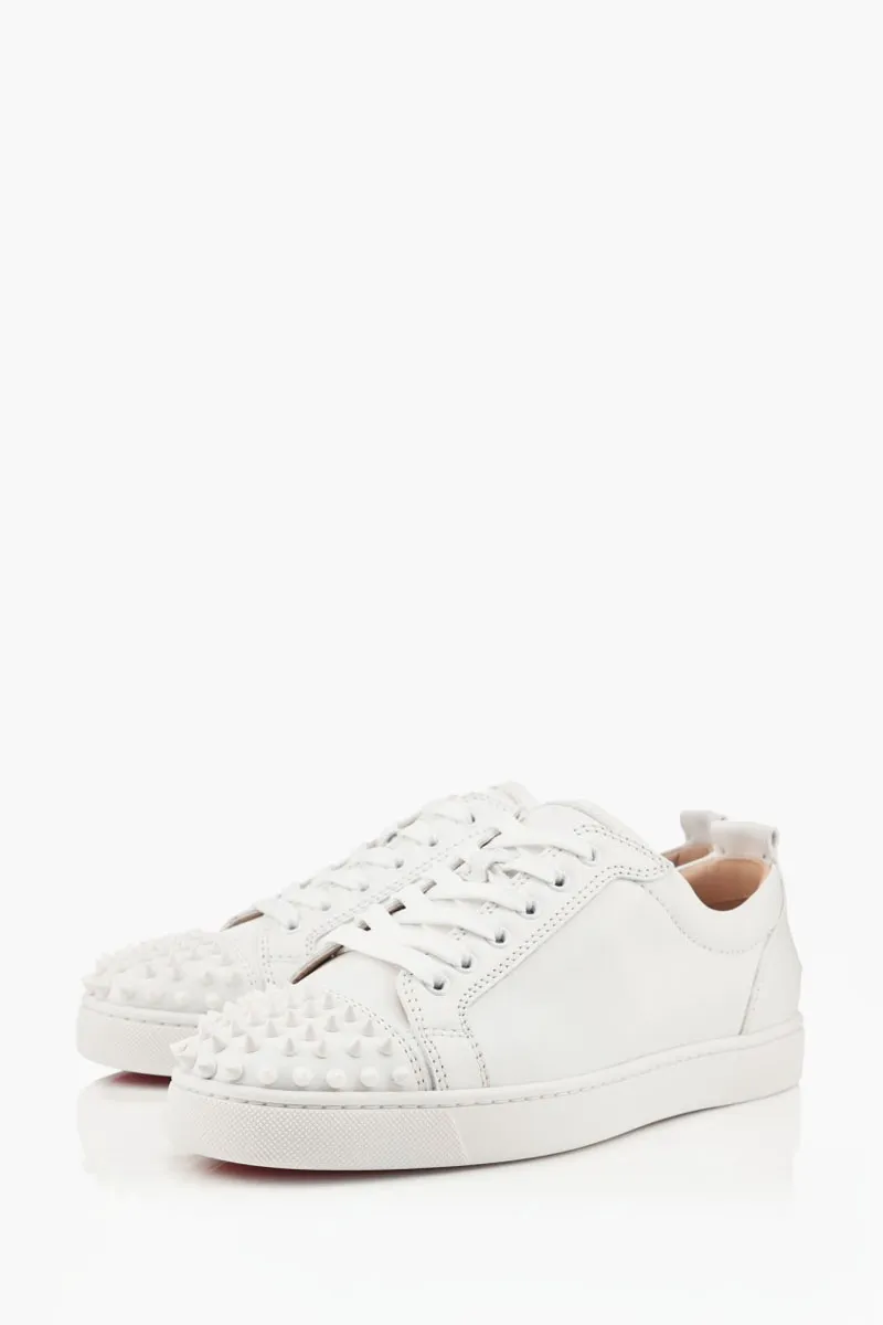 CHRISTIAN LOUBOUTIN Men Louis Junior Spikes Sneakers in White Calf Leather 1