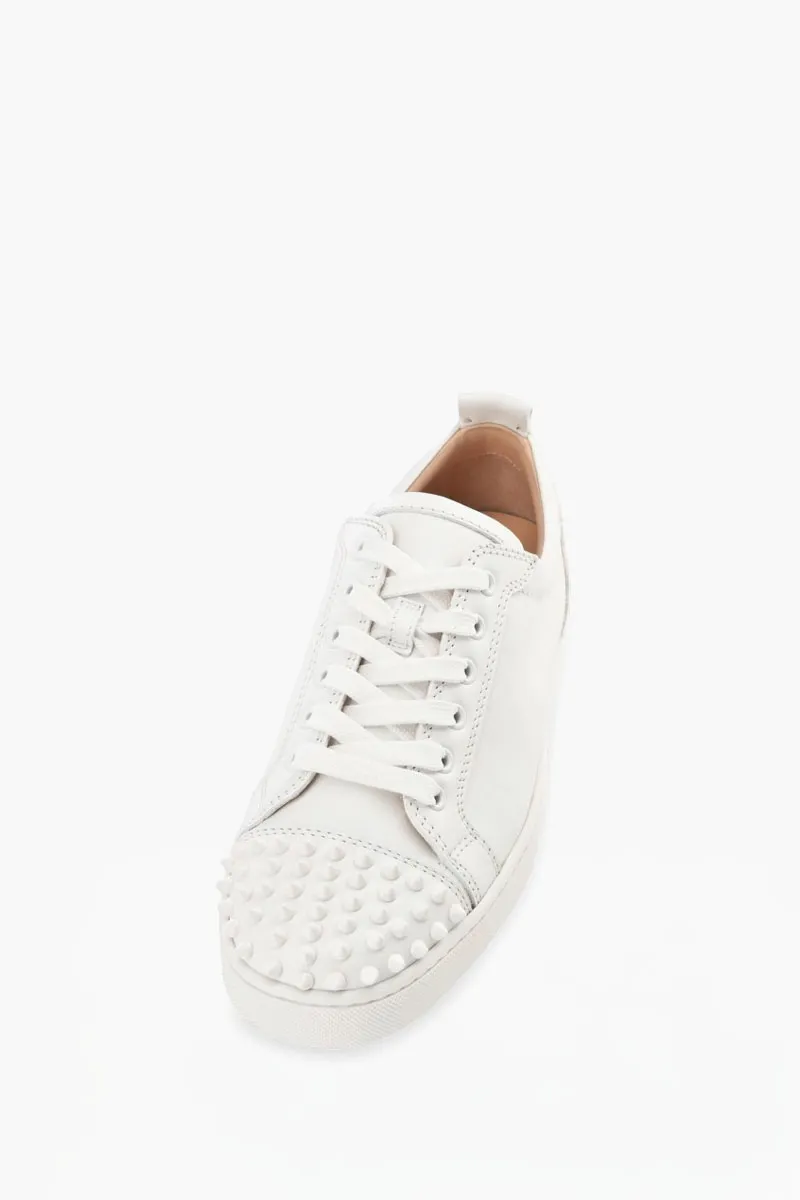 CHRISTIAN LOUBOUTIN Men Louis Junior Spikes Sneakers in White Calf Leather 2