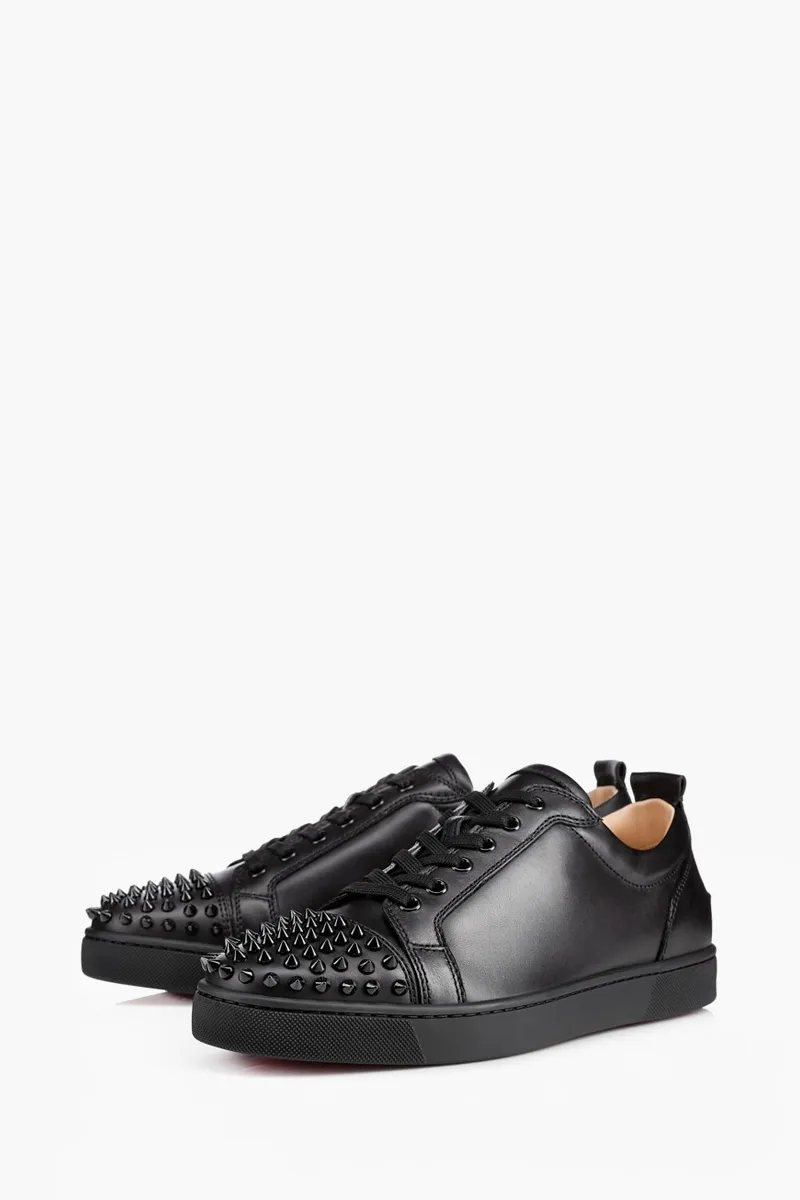 CHRISTIAN LOUBOUTIN Men Louis Junior Spikes Sneakers in Black Calf Leather 1
