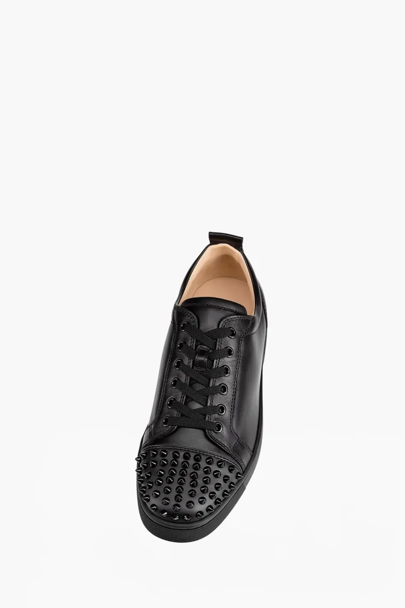 CHRISTIAN LOUBOUTIN Men Louis Junior Spikes Sneakers in Black Calf Leather 2