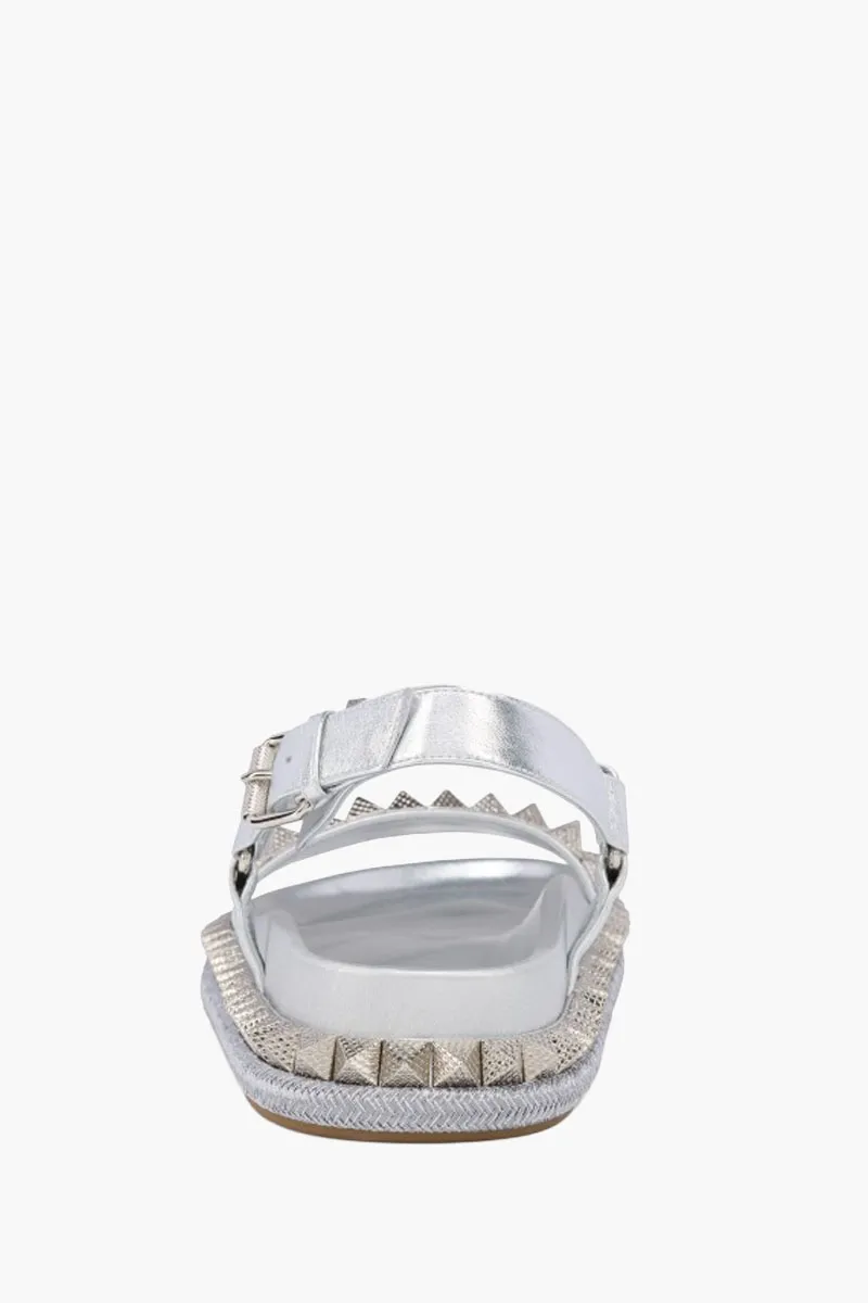 CHRISTIAN LOUBOUTIN Women Pyrabizz Sandals in Silver Laminated Nappa Leather 1