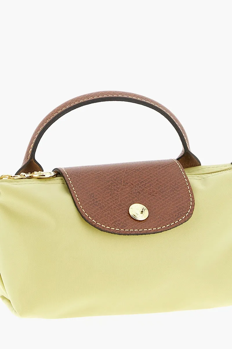 LONGCHAMP Le Pliage Original Pouch in Pistachio Recycled Canvas with Handle 1