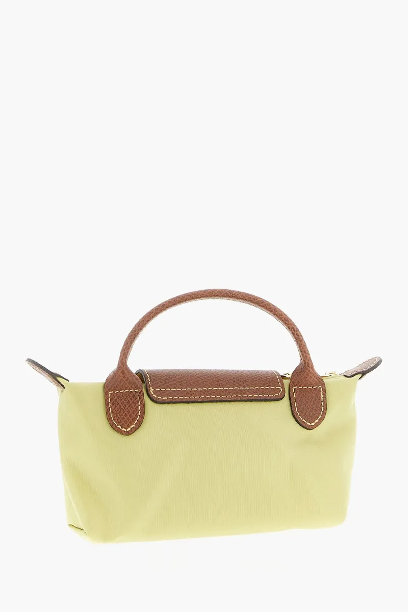 LONGCHAMP Le Pliage Original Pouch in Pistachio Recycled Canvas with Handle 2