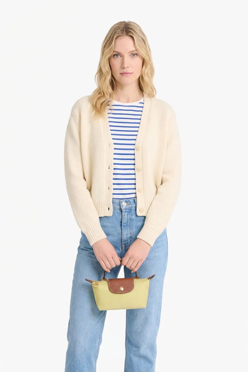 LONGCHAMP Le Pliage Original Pouch in Pistachio Recycled Canvas with Handle 4