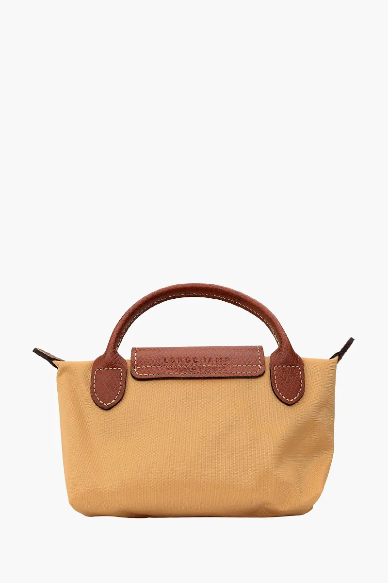 LONGCHAMP Le Pliage Original Pouch in Fawn Recycled Canvas with Handle 1